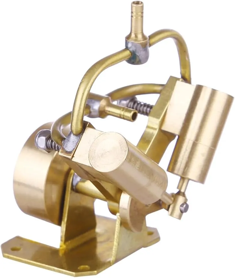 Steam Engine Model Kit, Mini V-Shape Pure Copper Double Cylinder Steam Engine Model Toy Creative Gift