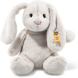 Steiff Hoppie Rabbit Toy Figure, Premium Stuffed Animal (Light Grey, 11"), Soft & Cuddly Plush for Kids, Boys & Girls