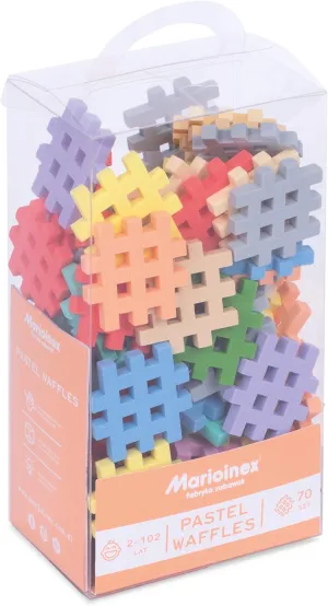 STEM Toy Building Block Set with 70 Pieces in Blue, Green, Pink, Red, Teal Rubber for Ages 3-103 cm