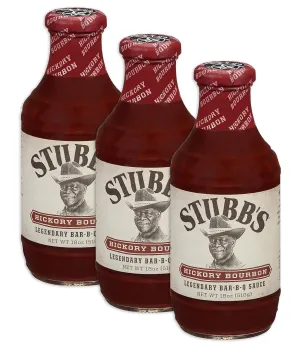 Stubb's Hickory Bourbon Bar-B-Q Sauce 18 oz (Pack of 3)