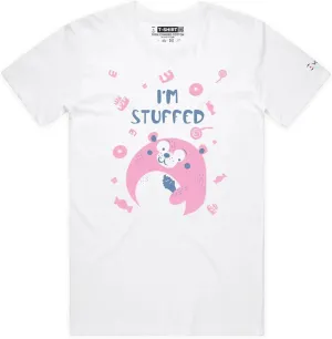 Stuffed Teddy Funny T-Shirt with Premium Quality Graphic Toy Bear Eating Ice Cream Tee with Play on Words