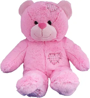 Stuffems Toy Shop Record Your Own Plush 16 inch Pink Patches Teddy Bear - Ready to Love in A Few Easy Steps