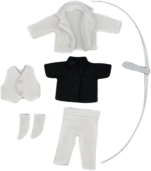Stylish Doll Attire Set for 6" Male Action Figures, White 6Pcs