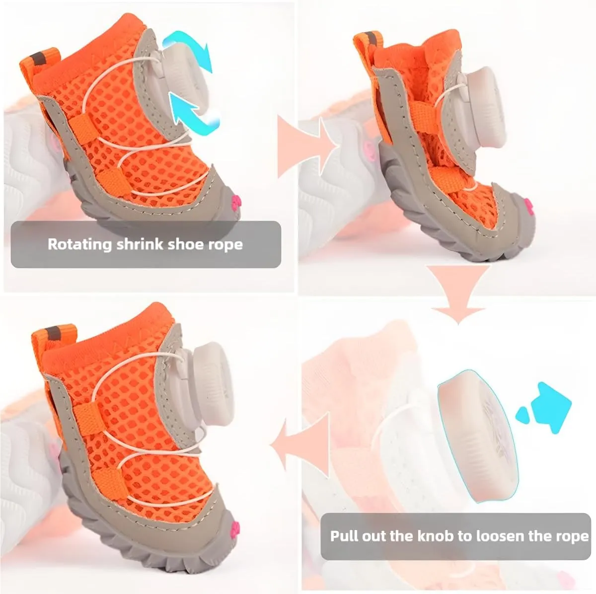 Summer Anti-Skid Breathable Dog Shoes, Suitable for Small and Medium Dogs (French Bulldog/Teddy/Beagle/Corgi/Pomeranian/VIP Dog), Used for Hard Wood Floor, Available in 5 Sizes (2Pcs) (Black, 4)