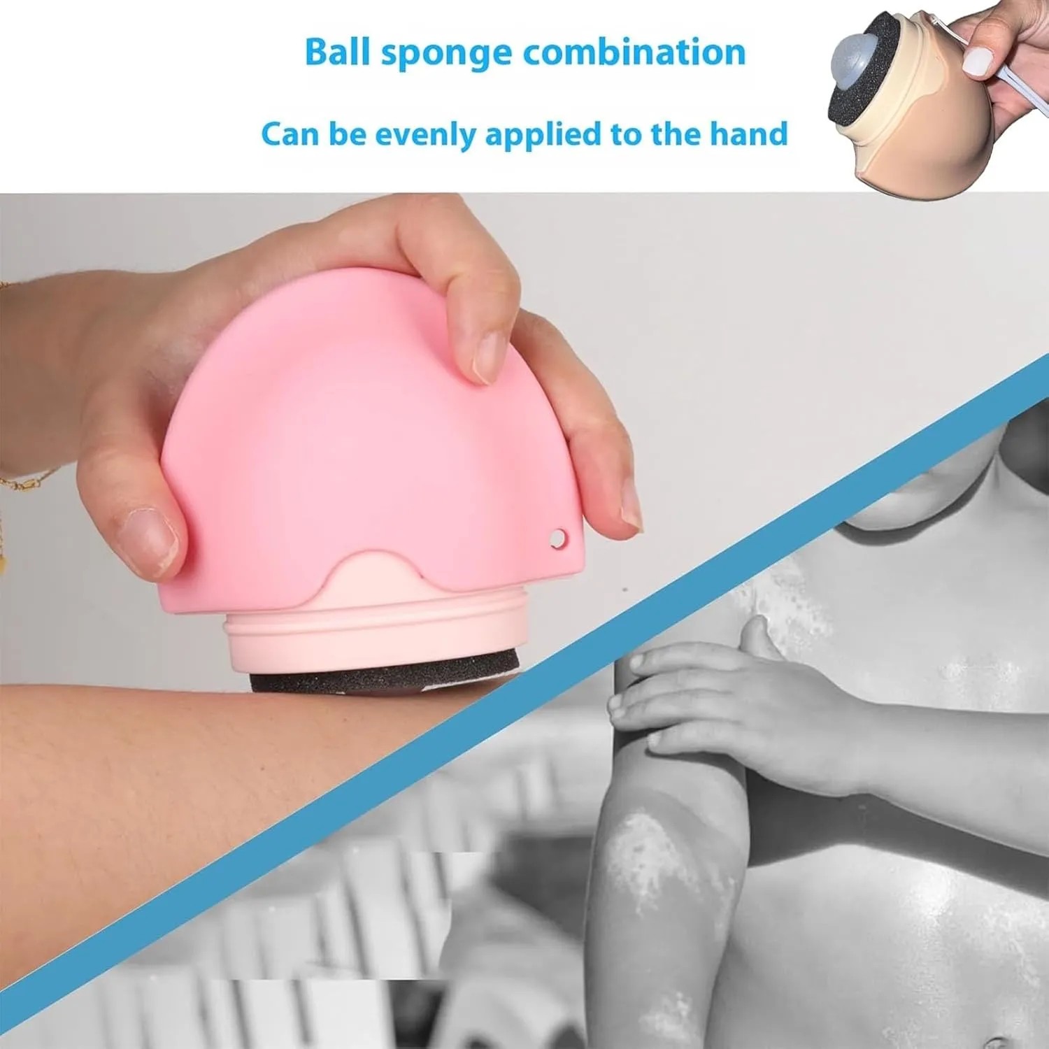 Sun Screen Applicator, Portable Refillable Applicator, Rotating Roller With Replacement Sponges, Experience Fast and Easy Application Experience(2pcs pink purple)