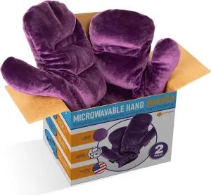 SunnyBay Microwavable Heated Gloves for Women and Men, Weighted Arthritis Gloves for Women for Pain, Stay-on Wrist Elastic and Bulk-Free Grip for Maximum Functionality, Pair (Small, Purple)