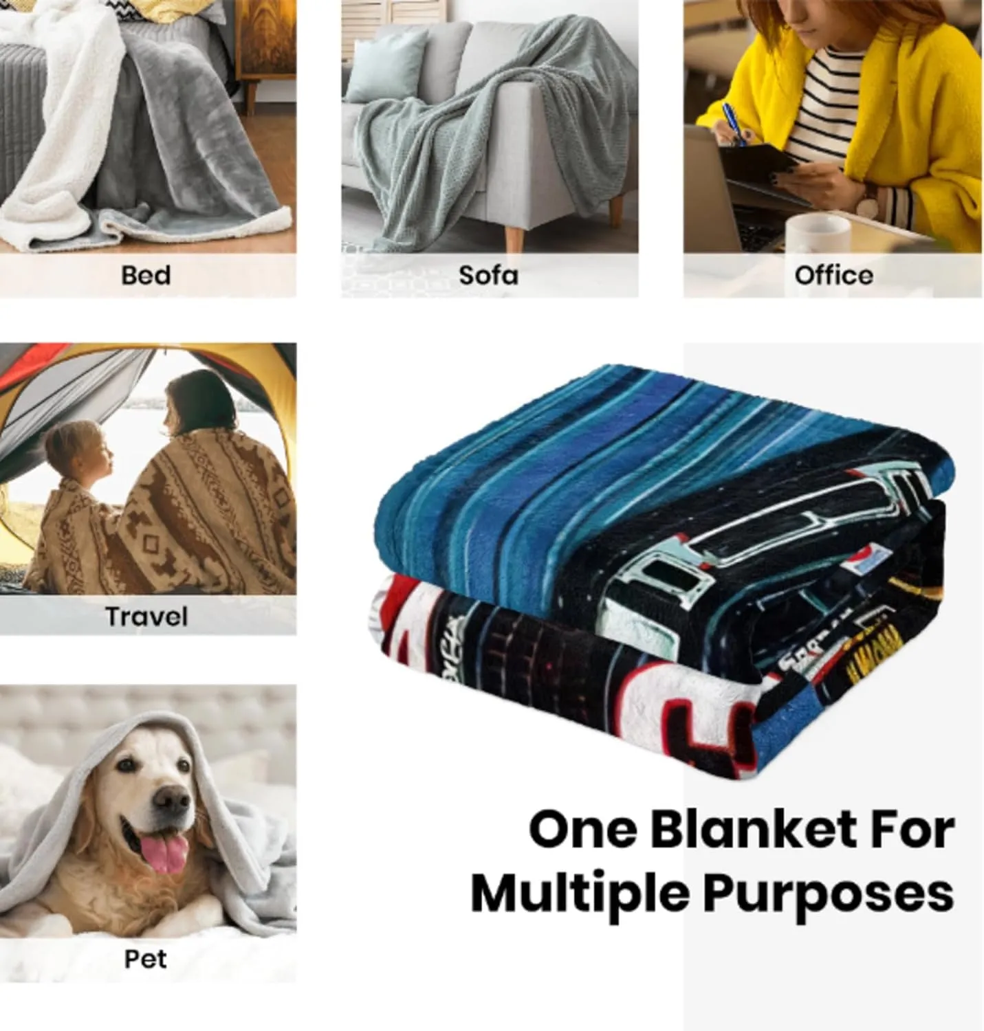Super Soft Flannel Throw Blanket Non-Shedding Fluffy Cozy Fuzzy Throws Blankets Gifts for Men Women Home Decor Accessories 50"X40"