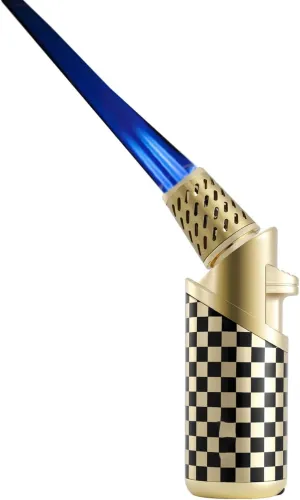 Super Windproof Butane Lighter, 1300°C Adjustable Flame, Retro Metal Body, 360° Ignition Design, Camping Outdoor Portable Inflatable lighters (Fuel not Included)(Gold1)
