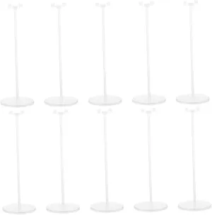 SUPVOX 10 Pcs Adjustable Miniature Dolls Display Stands Transparent Holders Figures and Doll Accessories Quick Installation for Creative Showcasing