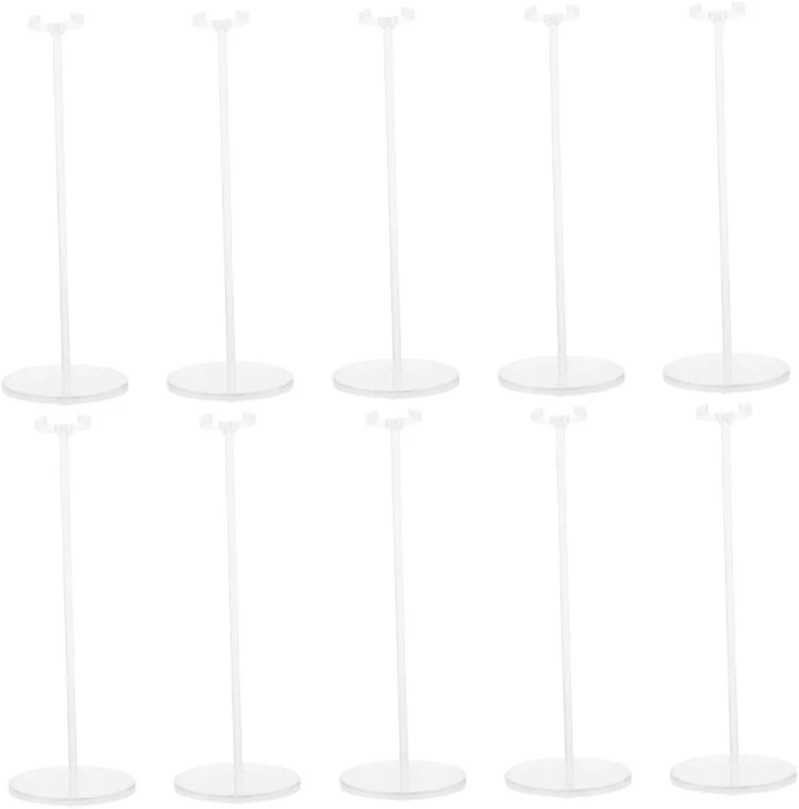 SUPVOX 10 Pcs Adjustable Miniature Dolls Display Stands Transparent Holders Figures and Doll Accessories Quick Installation for Creative Showcasing