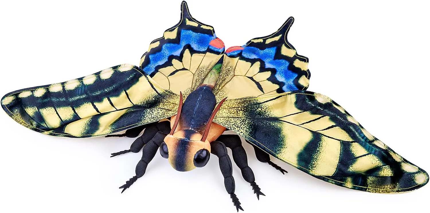 Swallowtail Butterfly Plush Toy, Large Swallowtail Butterfly Stuffed Animals 16in, Realistic Soft Big Butterfly Plushie Model Toy, Unique Plush Gift Collection for Kids