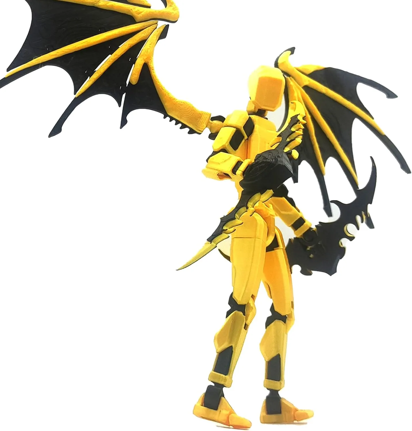 T13 Action Figure Set (Assembly Completed), 2Pcs Daemon Titan 13 Action Figure 3D Printed Dummy Robo 13 Action Figure Weapon Upgrade Robot Action Figure for Desktop Decoration (Red Yellow)