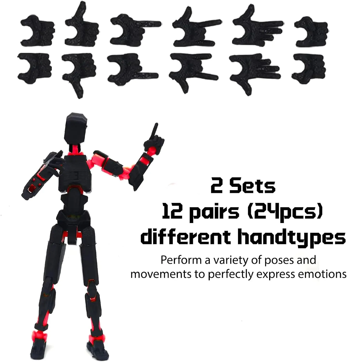 T13 Action Figure Set (Assembly Completed), 2Pcs Daemon Titan 13 Action Figure 3D Printed Dummy Robo 13 Action Figure Weapon Upgrade Robot Action Figure for Desktop Decoration (Red Yellow)