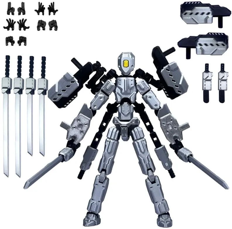 T13 Action Figures Helix Robot 8 Inch, Assembly Completed T 13,3D Printed Robo 13 - The Premium Action Figures for Sci-Fi Enthusiasts (Grey)