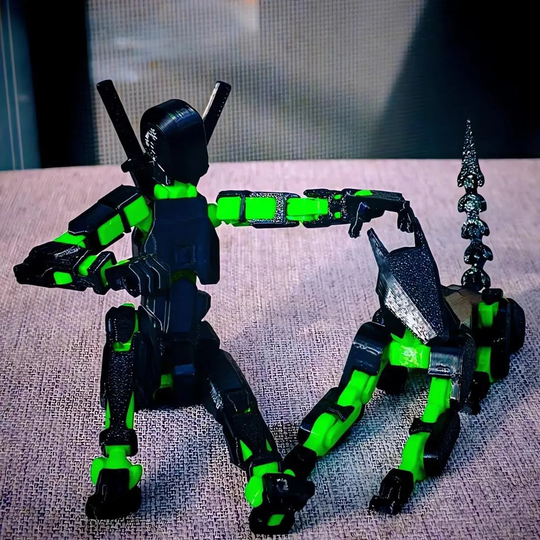 T13 Action Figures Set (Assembly Completed) Dummy 13 Titan 13 Robot Action Figure 3D Printed Robo Multi-Jointed Movable Action Figure Toy with Full Articulation (Black   Green Figure   Dog)