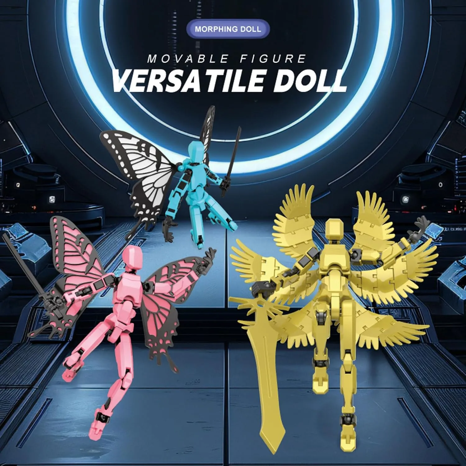 T13 Movable Dolls, 3D Printed Multi-Jointed Movable Dolls, and Movable Robot Dolls are Suitable for Desktop Decoration, Daily Interaction, Etc (Pink)
