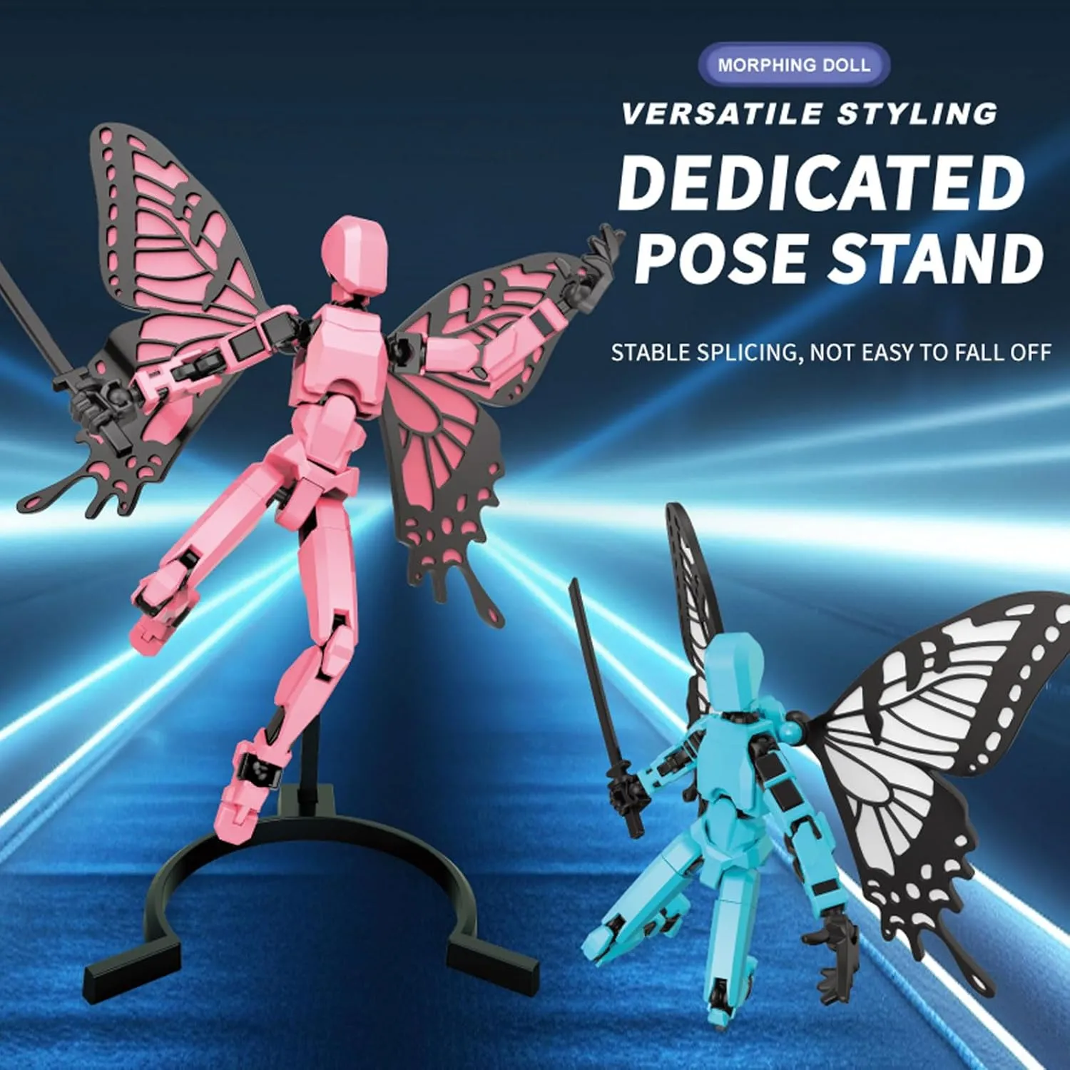 T13 Movable Dolls, 3D Printed Multi-Jointed Movable Dolls, and Movable Robot Dolls are Suitable for Desktop Decoration, Daily Interaction, Etc (Pink)
