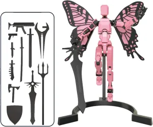 T13 Movable Dolls, 3D Printed Multi-Jointed Movable Dolls, and Movable Robot Dolls are Suitable for Desktop Decoration, Daily Interaction, Etc (Pink)