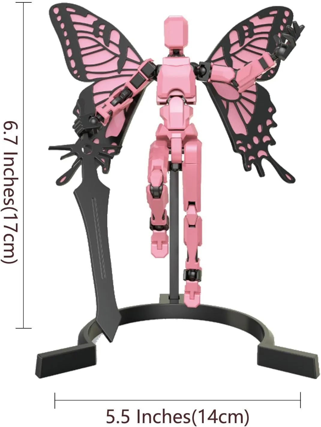 T13 Movable Dolls, 3D Printed Multi-Jointed Movable Dolls, and Movable Robot Dolls are Suitable for Desktop Decoration, Daily Interaction, Etc (Pink)