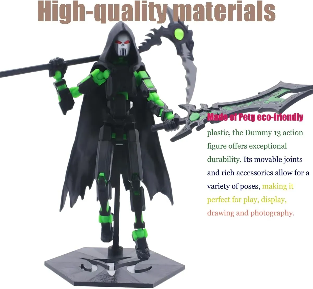 T13 Robot Action Figure 3D Printed -Assembly Completed, Multi-Jointed Movable Lucky 13, Death Joint Man Desktop Collectible