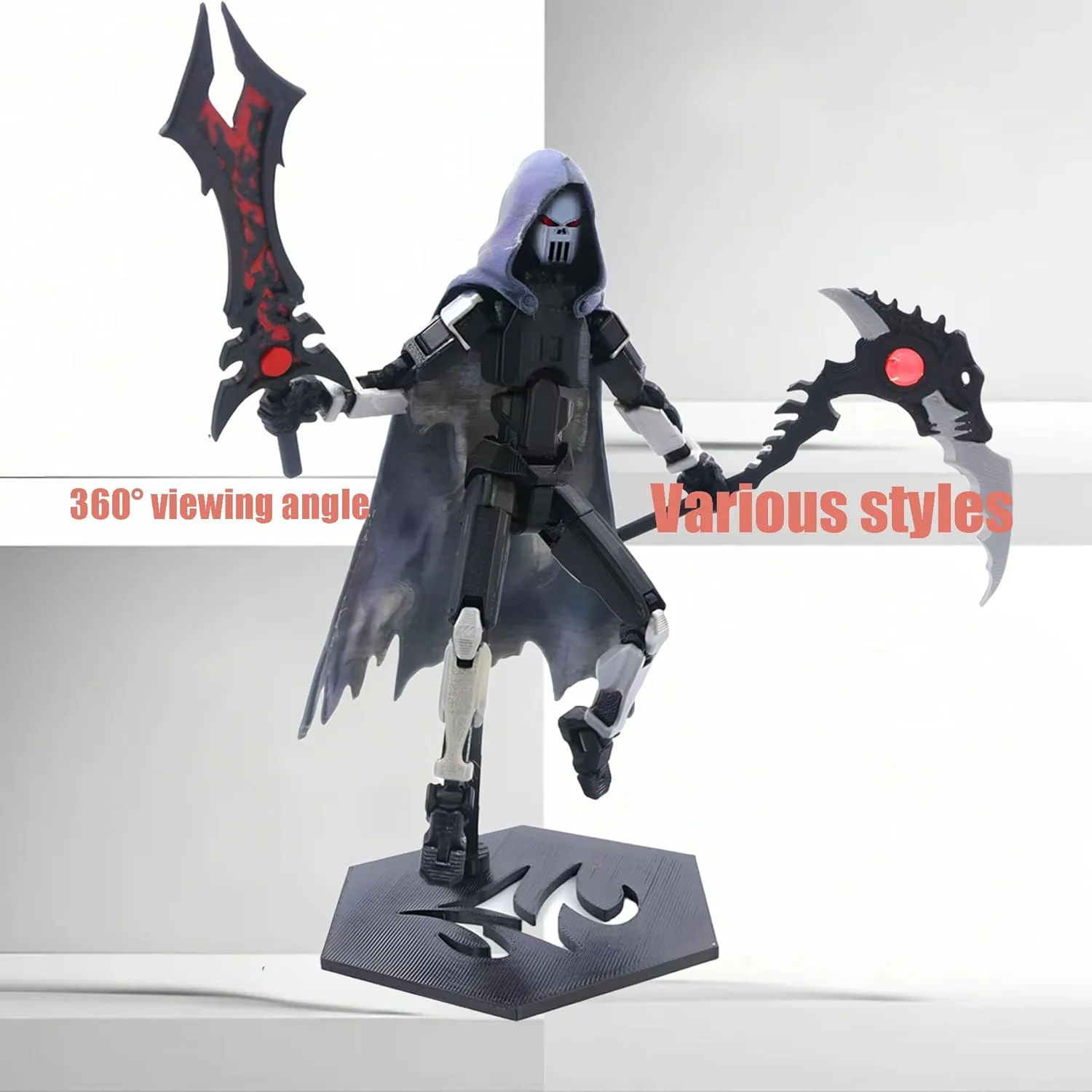 T13 Robot Action Figure 3D Printed -Assembly Completed, Multi-Jointed Movable Lucky 13, Death Joint Man Desktop Collectible