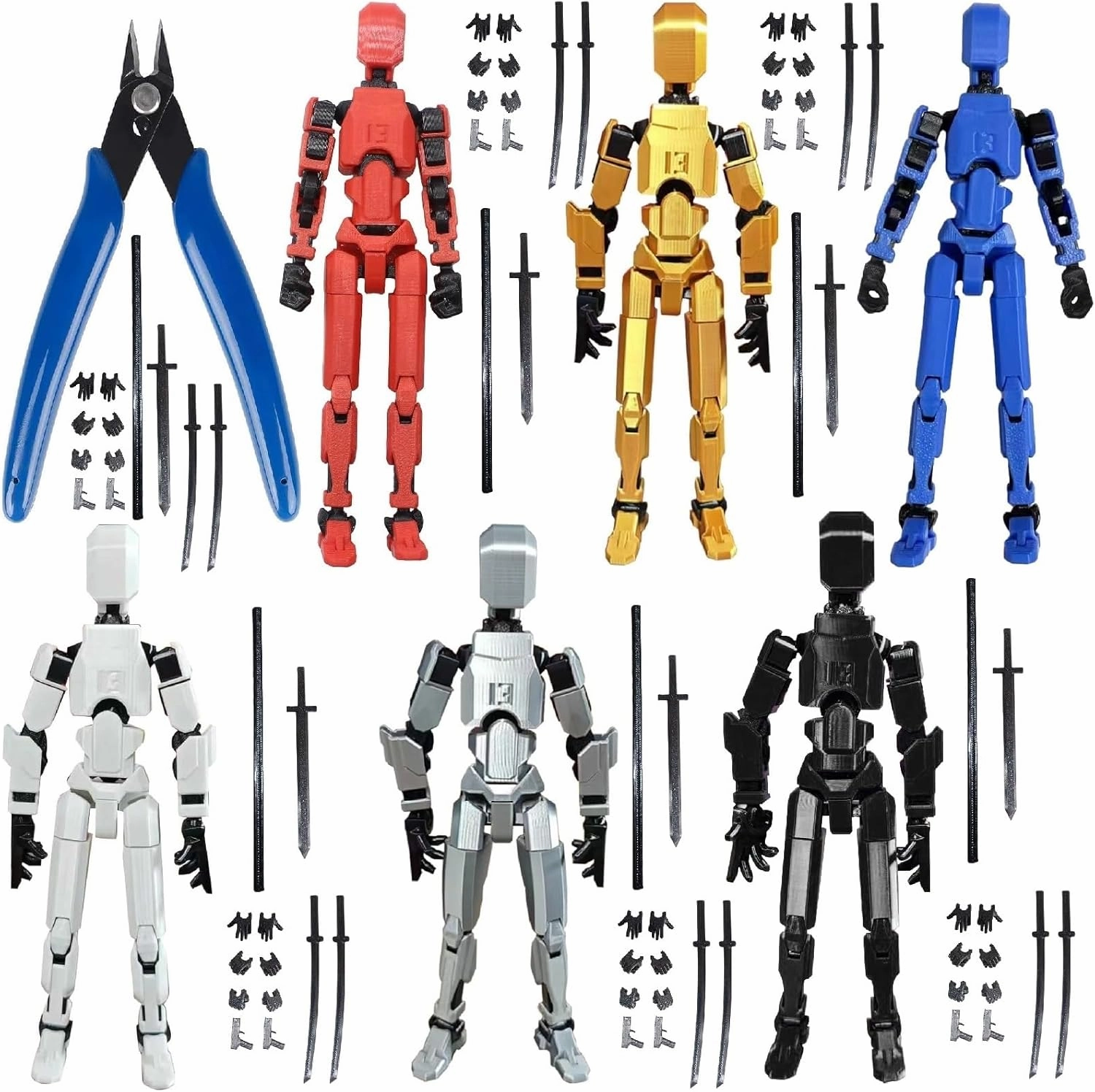 T13 Action Figure Titan 13 3D Printed Action Figure Lucky 13 Dummy 13 with Nipper