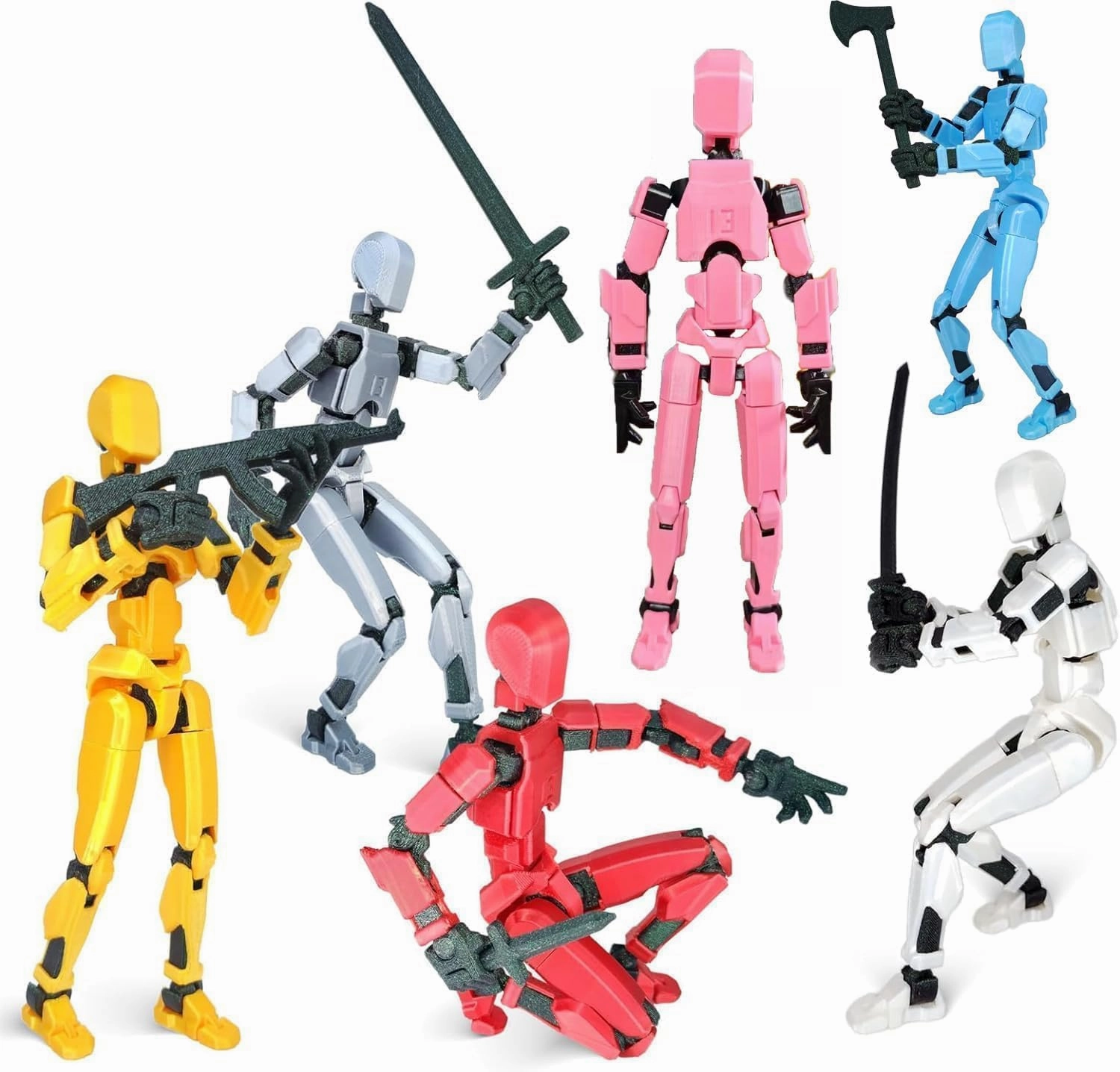 T13 Action Figure Titan 13 3D Printed Action Figure Lucky 13 Dummy 13 with Nipper