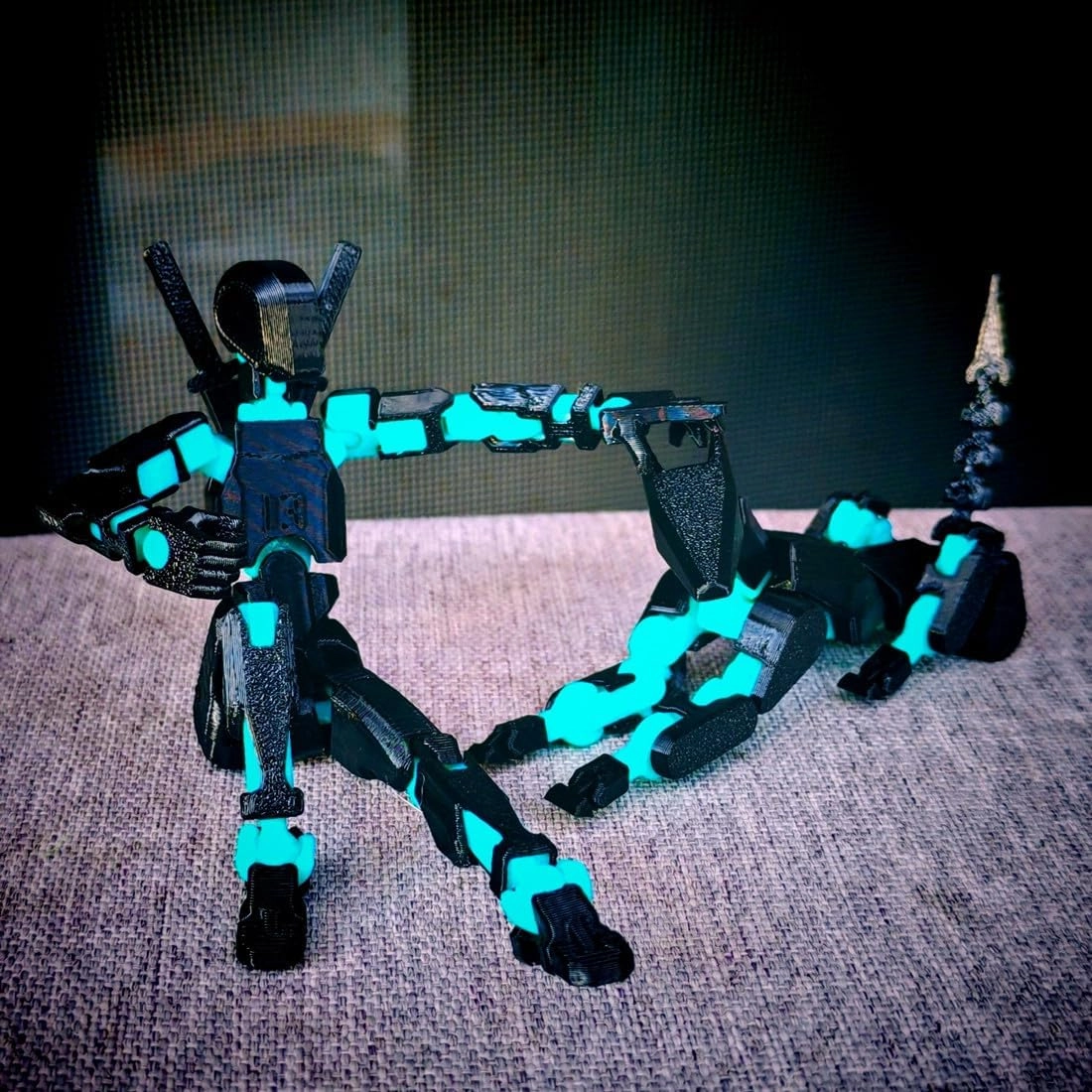 T13 Action Figures Set (Assembly Completed) Dummy 13 Titan 13 Robot Action Figure 3D Printed Robo Multi-Jointed Movable Action Figure Toy with Full Articulation (Black Blue Figure   Dog)