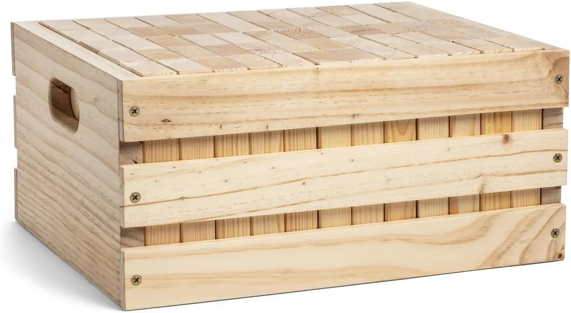 Tailgating Pros Premium Giant Toppling Timbers with Natural Wooden Crate – Jumbo Outdoor Yard Game, Tower Grows to Over 5 Feet! – Optional Tipsy Stickers Available