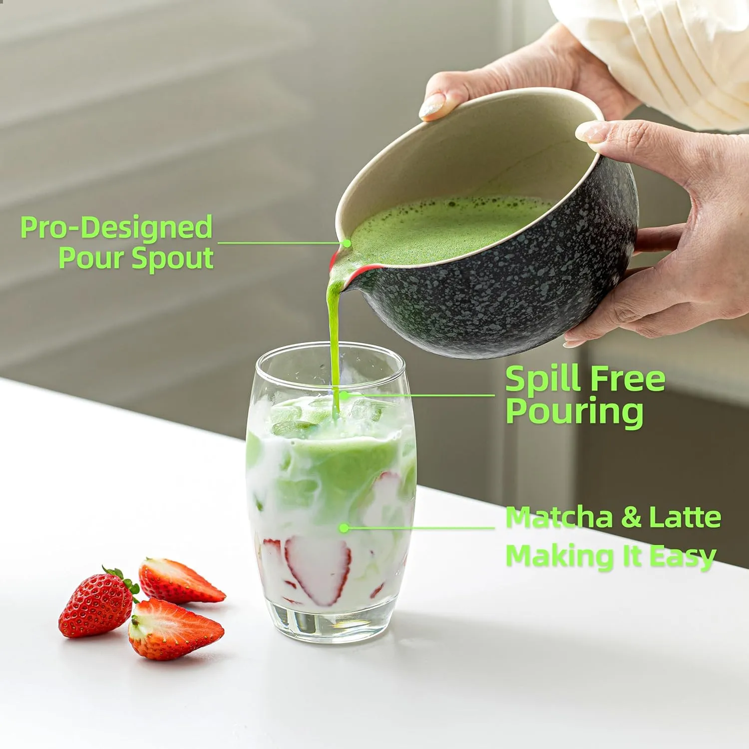 TEANAGOO Matcha Whisk Set Black,7 Pcs Matcha Set,Matcha Kit for Ceremony,Matcha Tea Set for Making Breakfast/Latte,Matcha Whisk Set with Bowl(Chawan)/Whisk and Holder,Gift for Matcha Lover
