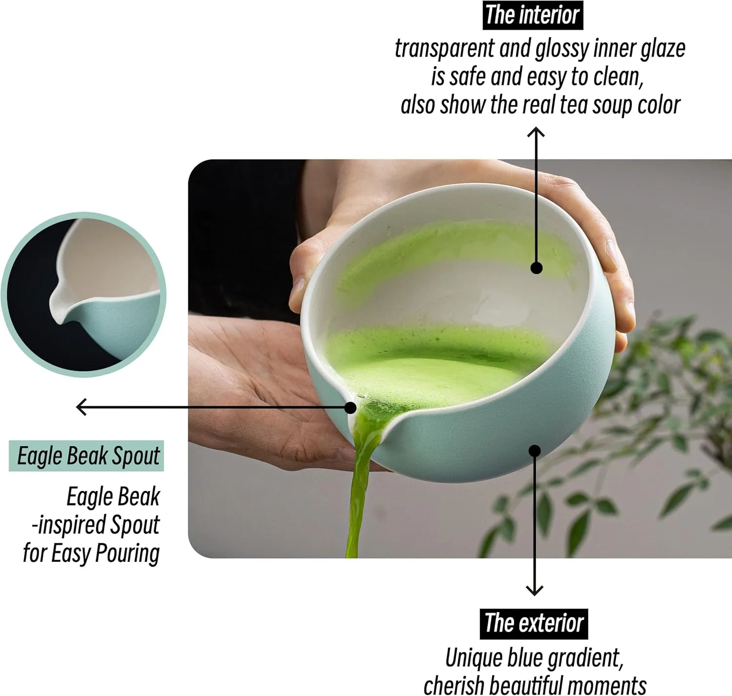 TEANAGOO Matcha Whisk Set Blue,Ceremony Matcha Set,Matcha Kit Grident Blue,Matcha Tea Set for Making Breakfast/Latte,Matcha Whisk Set and Bowl with All Accessories,Gift for Matcha Lover