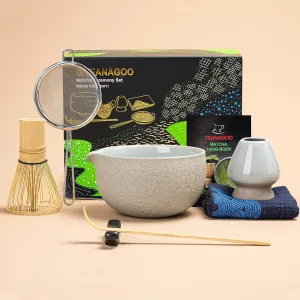 TEANAGOO Matcha Whisk Set,7 Pcs Matcha Set,Matcha Kit for Ceremony,Matcha Tea Set for Making Breakfast/Latte,Matcha Whisk Set and Bowl with All Accessories,Gift for Matcha Lover/Friend/Family