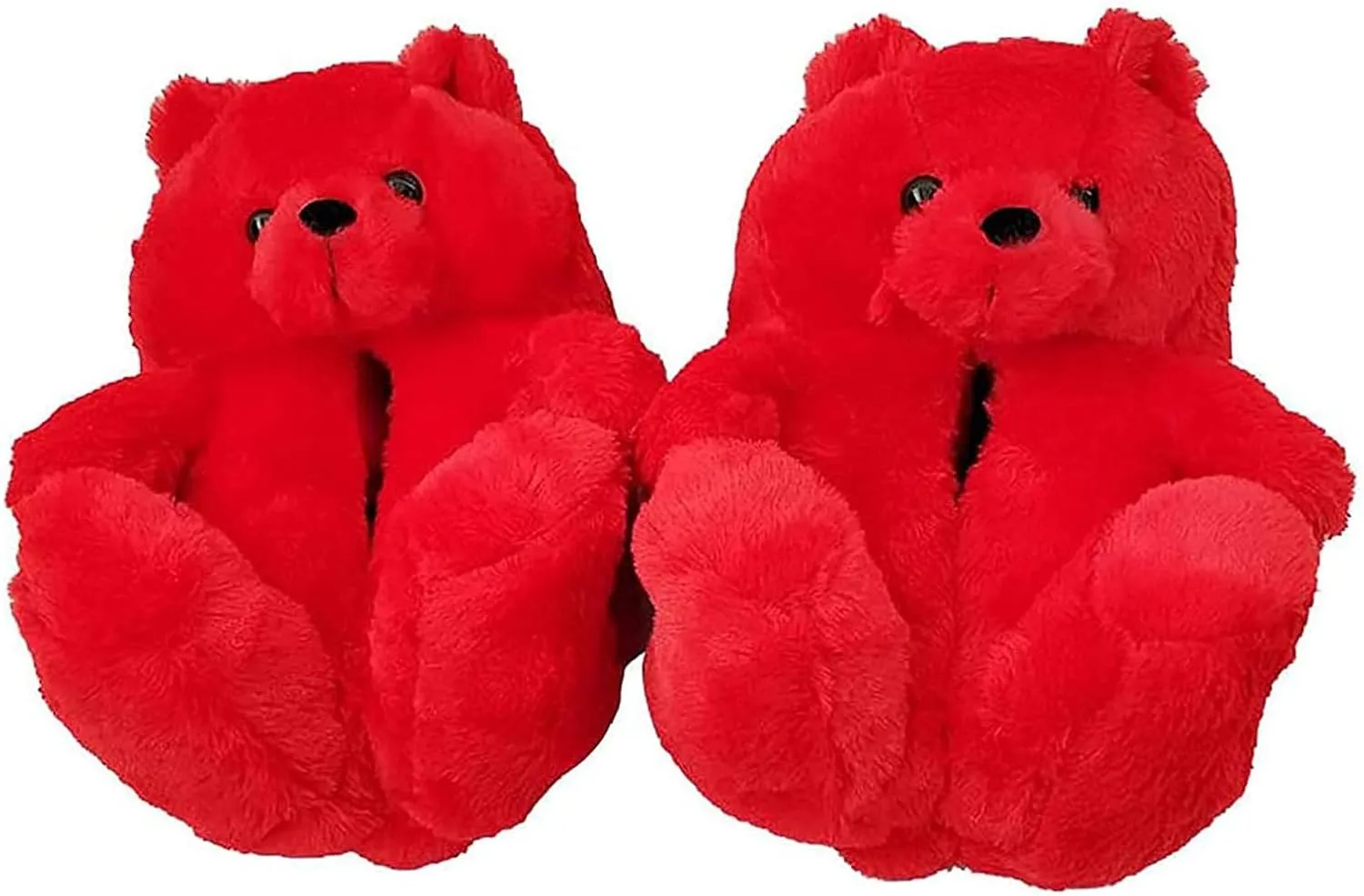 Teddy Bear Slippers, Christmas Cute Winter Warm Fluffy Fuzzy Soft Cute Animal Slippers Women House Indoor Cartoon Women Girls