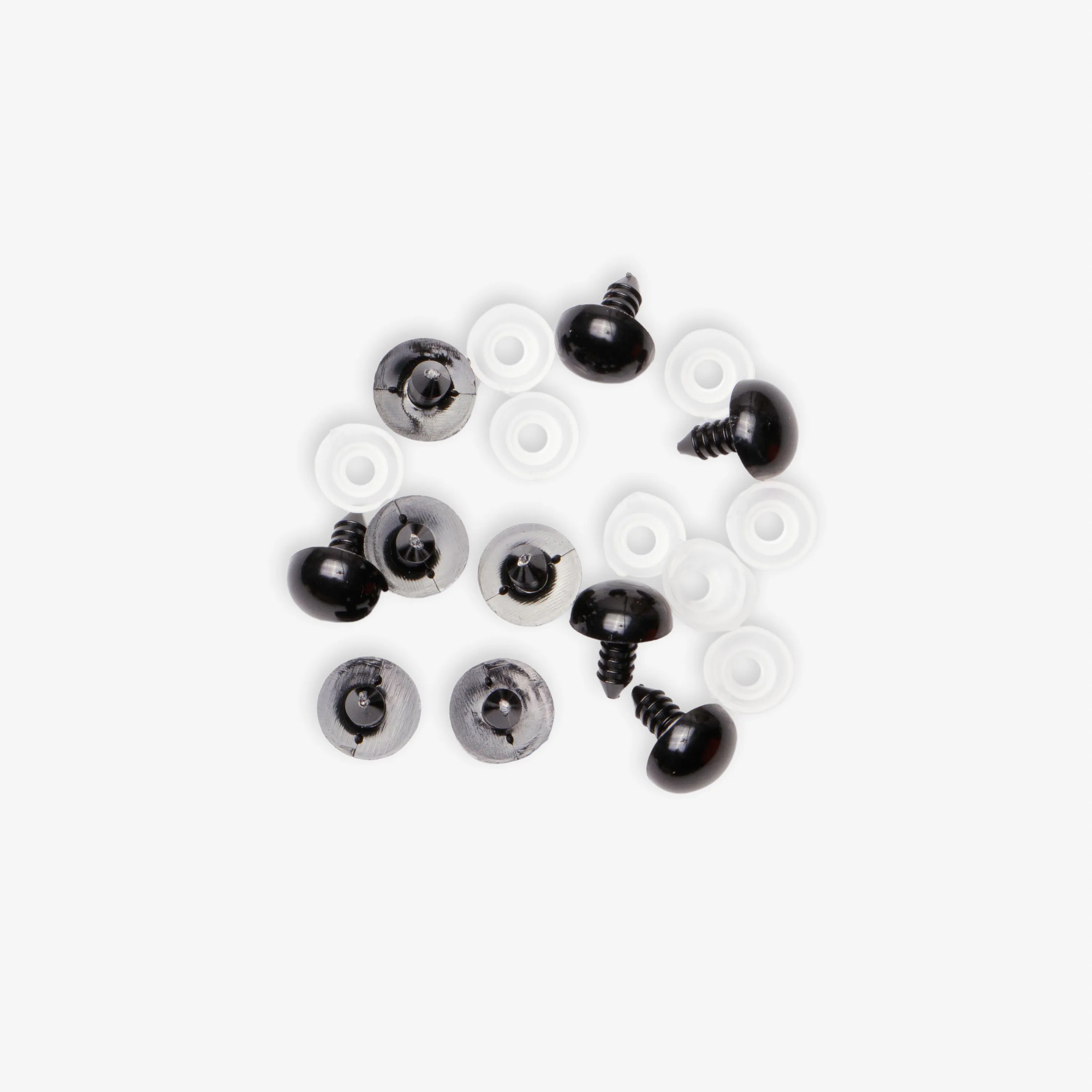 Teddy Eyes Black 16mm (5 Pairs)