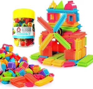 Teytoy 100 Pcs Bristle Shape Building Blocks Toy Set for toddlers Kids