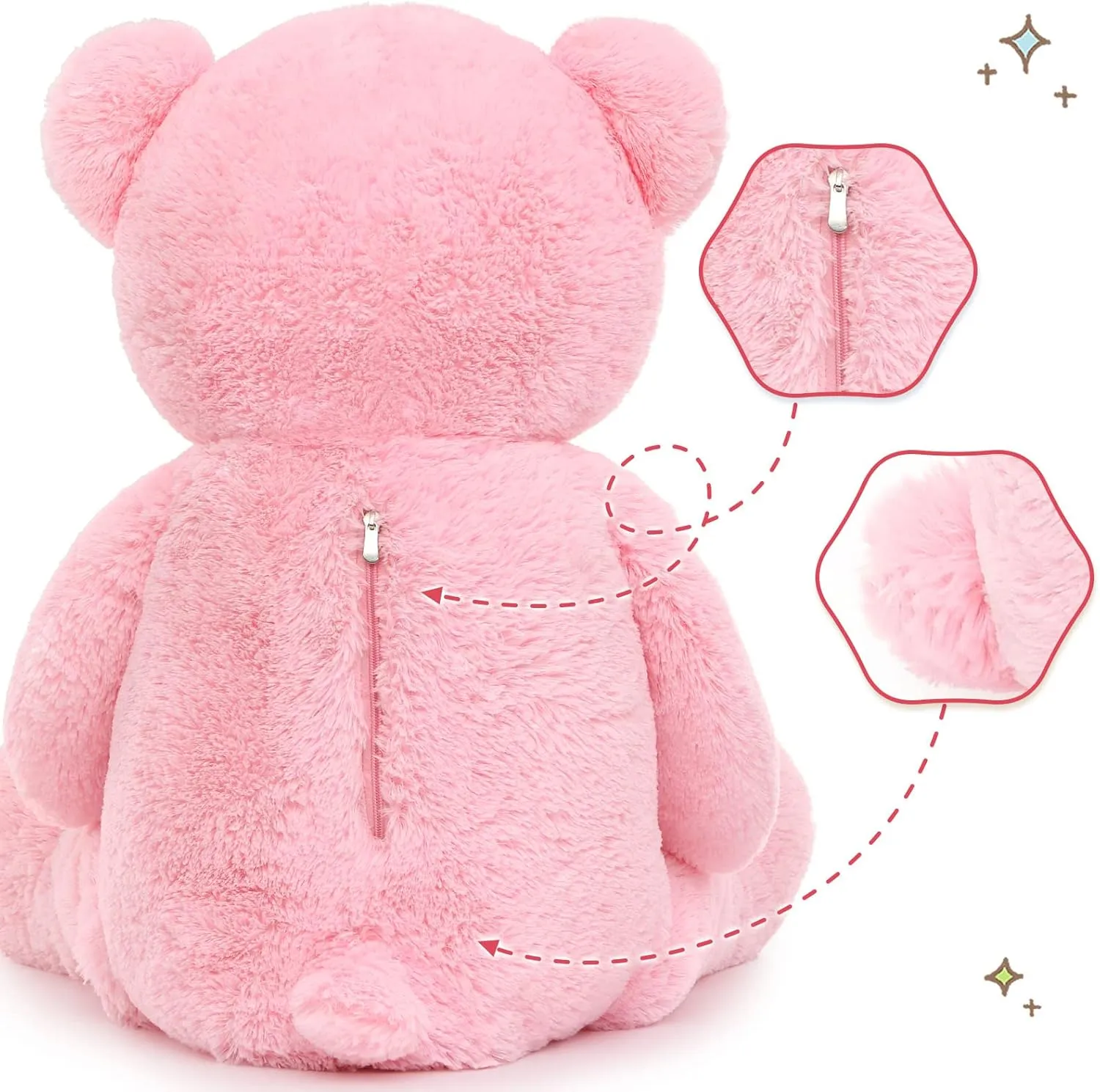 Tezituor Giant Stuffed Animal 39in, Large Teddy with Baby, Big Stuffed Bear for Kids, Girlfriend on Valentine, Christmas, Baby Shower, Pink