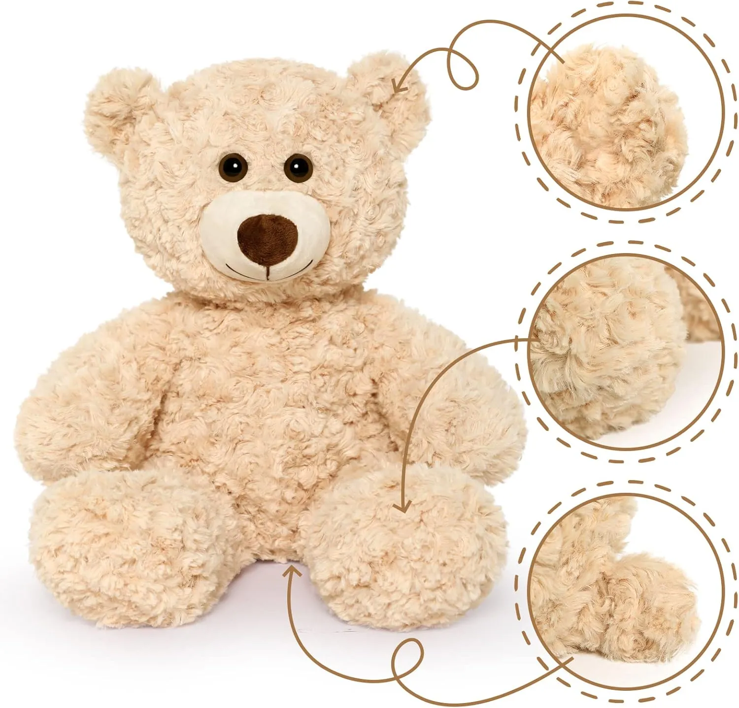 Tezituor Small Teddy Bear Stuffed Animals, Cute 18inchTeddy Bear Plush Toys for Kids Girl Boy, Valentines Teddy Bear plushie Gift for Girlfriend Boyfriend Women Wife, Beige
