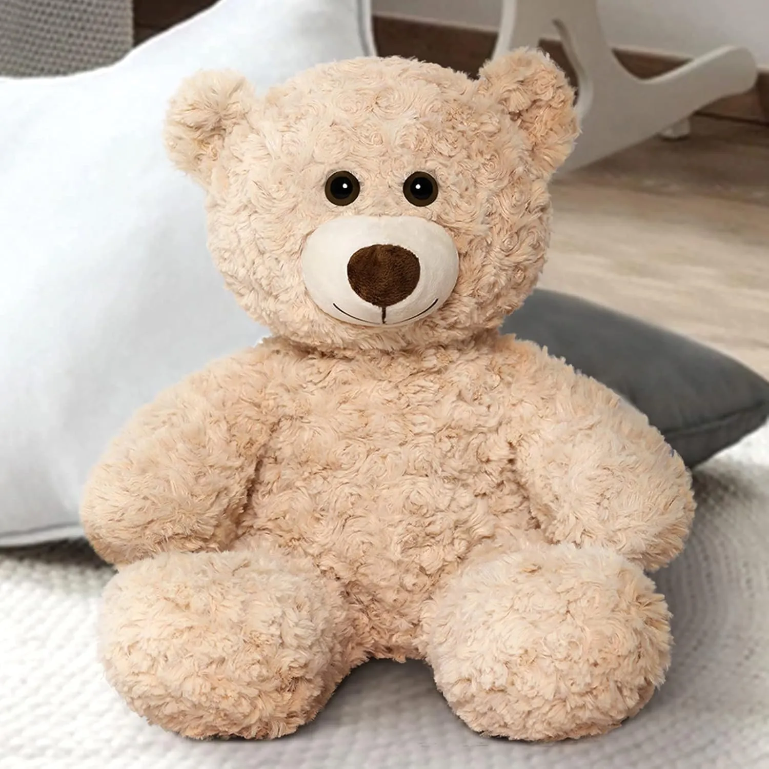 Tezituor Small Teddy Bear Stuffed Animals, Cute 18inchTeddy Bear Plush Toys for Kids Girl Boy, Valentines Teddy Bear plushie Gift for Girlfriend Boyfriend Women Wife, Beige