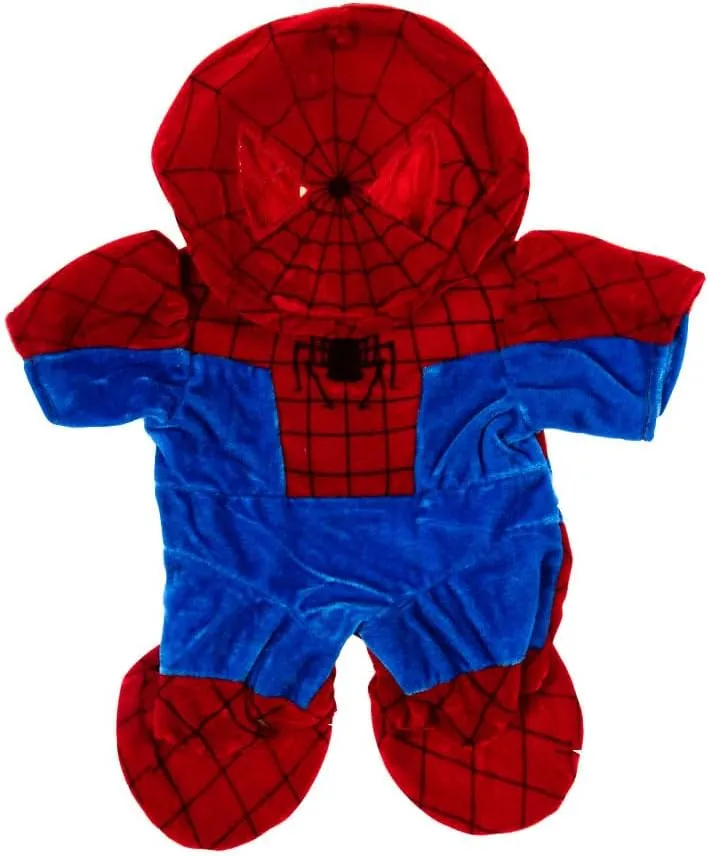 The Bear Factory 16" Spider Hero Outfit - Blue & Black Superhero Set w/ Cape & Mask for Teddy Bear Plushies & Stuffed Animals. Perfect for Collectors!