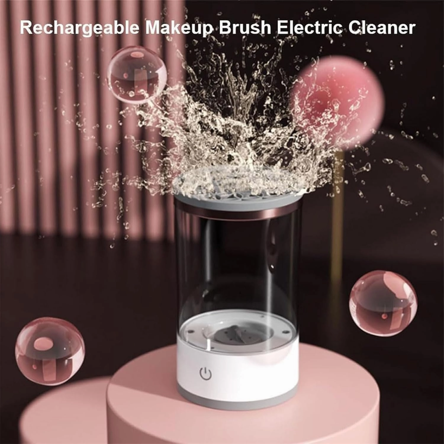 The Cozy Luna, Cozy Luna, The Cozy Luna Brush Cleaner, Cosmetic Brush Cleaner, Waterproof Automatic Makeup Brush Cleaner for Makeup Brush Set (Plug-in,White)