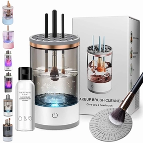 The Cozy Luna, Cozy Luna, The Cozy Luna Brush Cleaner, Cosmetic Brush Cleaner, Waterproof Automatic Makeup Brush Cleaner for Makeup Brush Set (Plug-in,White)