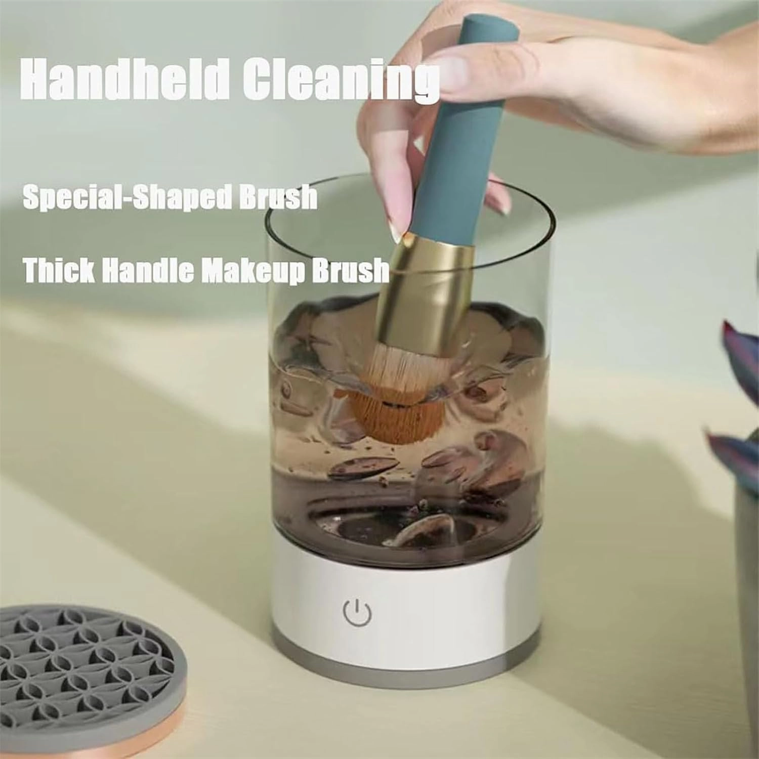 The Cozy Luna, Cozy Luna, The Cozy Luna Brush Cleaner, Cosmetic Brush Cleaner, Waterproof Automatic Makeup Brush Cleaner for Makeup Brush Set (Plug-in,White)
