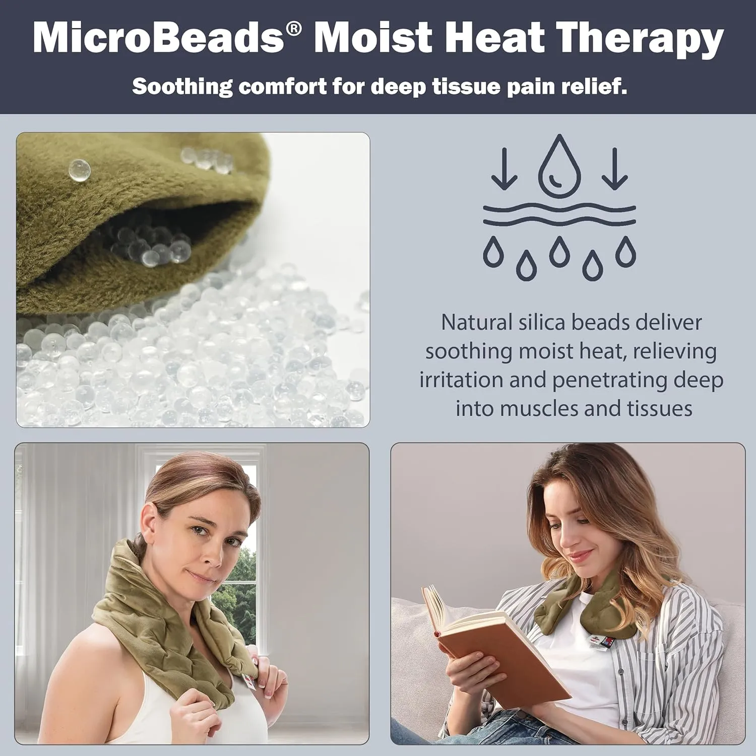 Thoughtful Holiday Gift; Core Products MicroBeads Moist Heat Therapy Pack (5" x 25"); Delivers targeted Moist Heat to Soothe Neck Pain-Perfect for Cozy Relief All Winter