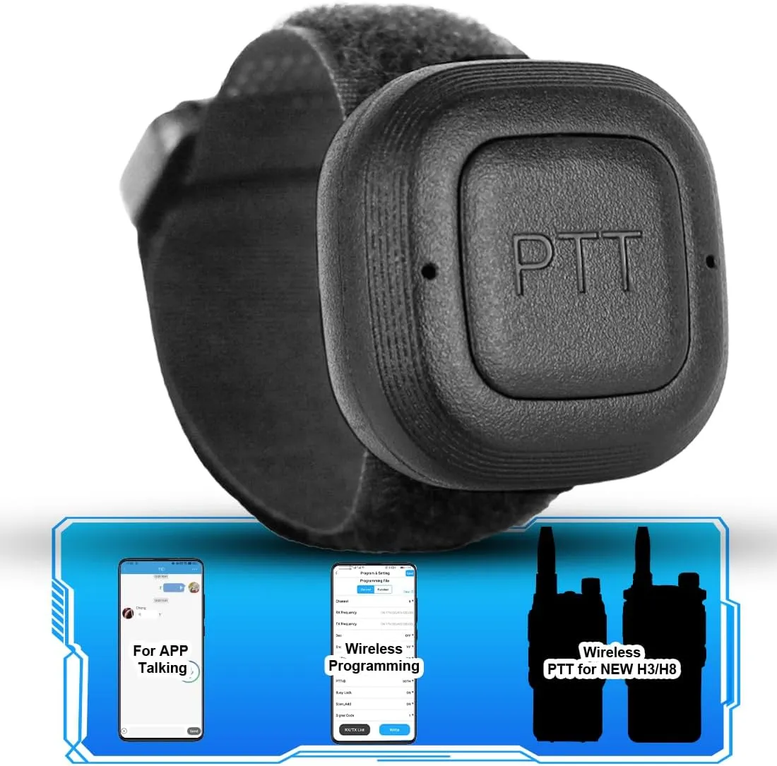 TIDRADIO Wireless Programmer for Baofeng Radio 5RM, UV-5R, UV-5G Plus,APP & PC Programmable/Bluetooth PTT Button with MIC for TD-H3 Plus & 3rd Gen TD-H8 /for ODmaster APP Talking,3-in-1(Only E-manual)