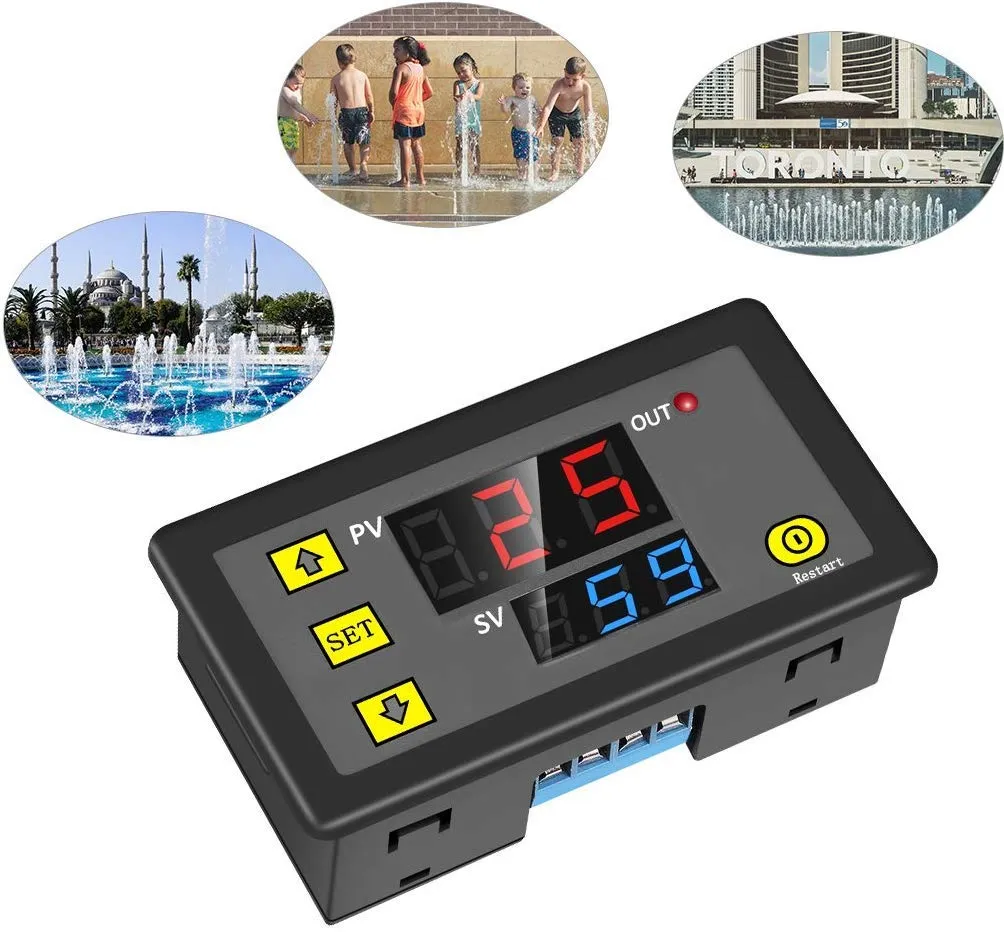 Timer Relay, Icstation DC 12V Time Delay Switch 10A Timer Switch Module Programmable Digital Time Cycle ON-Off Control 0-999s/min/h LED Display Time Relay Switch Module for Light Water Pump Engine