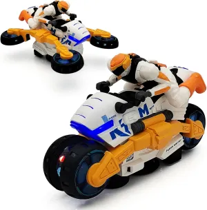 Tipmant Baby Toddler Electric Motorcycle Vehicle Toys Luminous Lights, Music, Driving Deformation & 360° Rotation Kids Birthday Gifts