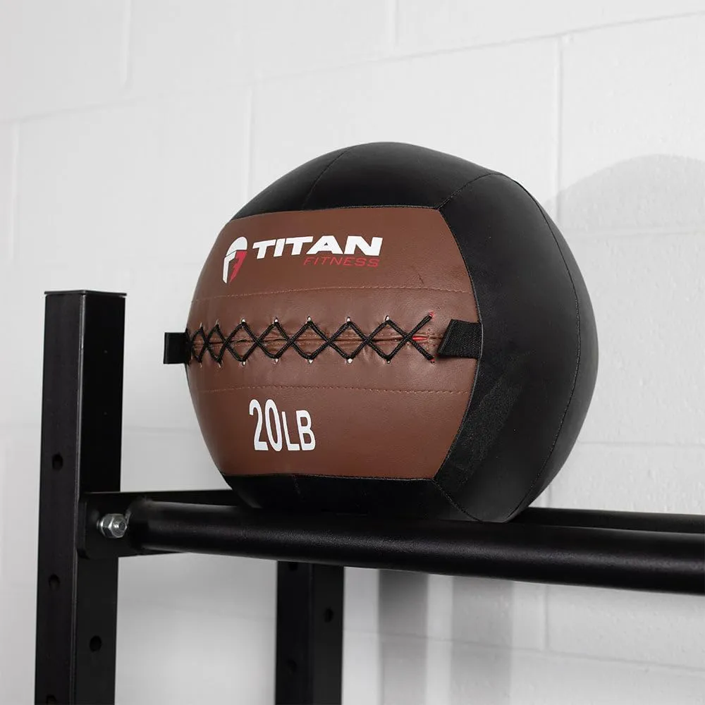 Titan Fitness Soft Leather Medicine Wall Ball Durable, Endurance, Cardio, Core Strength