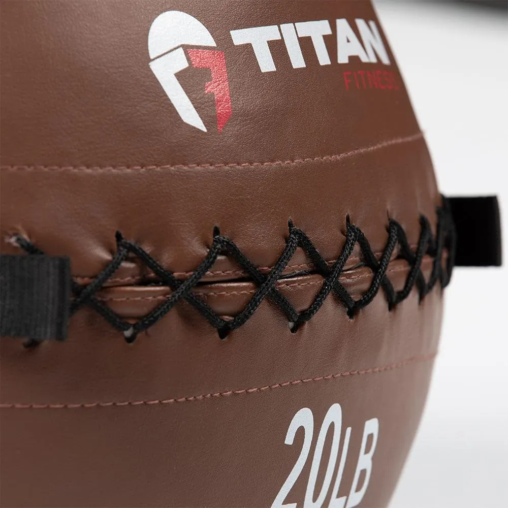 Titan Fitness Soft Leather Medicine Wall Ball Durable, Endurance, Cardio, Core Strength