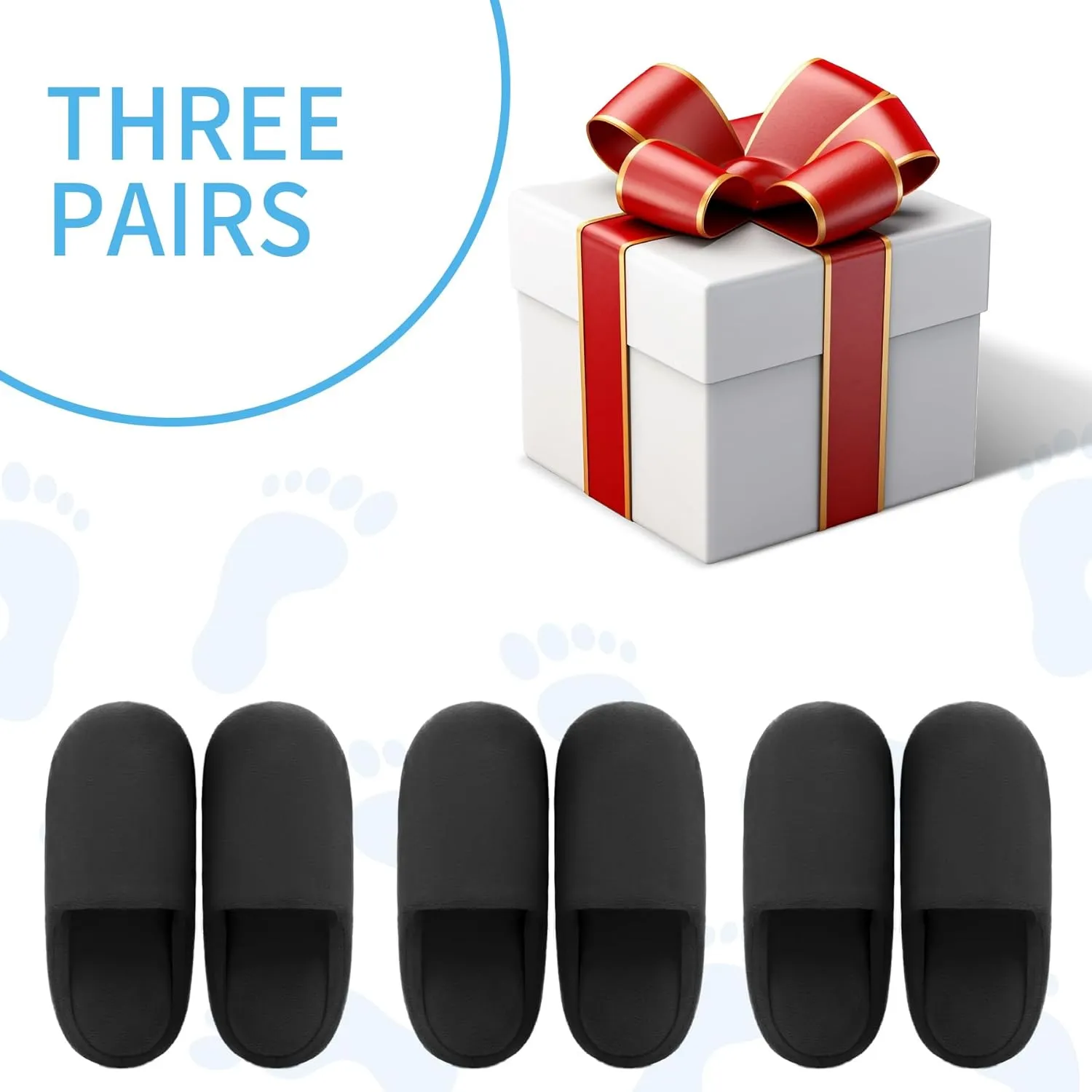 Tlizzz7 3 Pairs Cozy House Slippers - Memory Foam Indoor Bedroom Home Slippers for Women Men, House Slippers for Guests | Short Fuzzy Fluffy House Shoes | Travel Wedding Guest Hotel Spa Slippers |