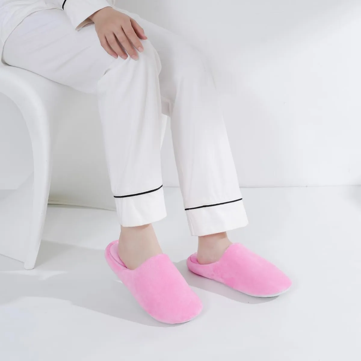 Tlizzz7 3 Pairs Cozy House Slippers - Memory Foam Indoor Bedroom Home Slippers for Women Men, House Slippers for Guests | Short Fuzzy Fluffy House Shoes | Travel Wedding Guest Hotel Spa Slippers |